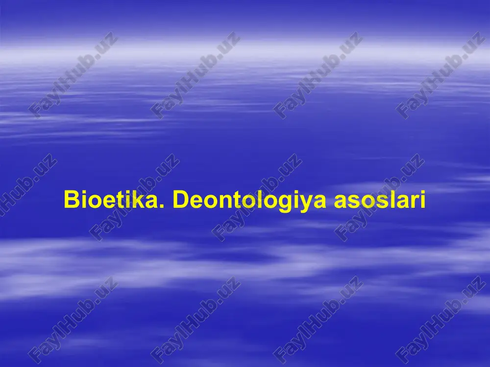 bioetika.deontologiya asoslari — PPTX