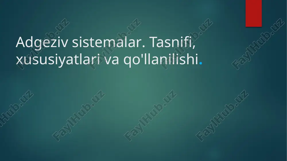 adgeziv sistemalar — PPTX