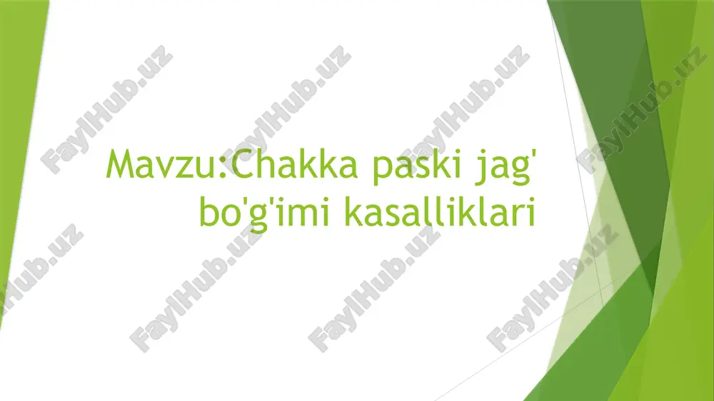 chakka paski jag' bo'g'imi kasalliklari — PPTX