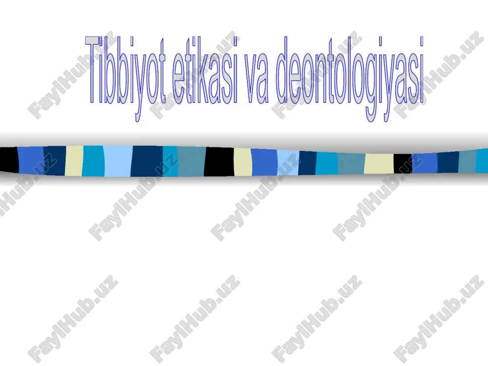 tibbiyot etikasida deontologiyasi — PPTX
