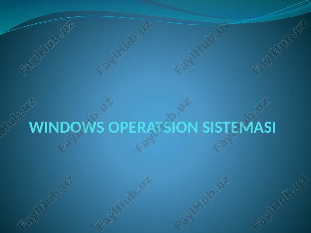 windows xp operatsion tizimi — PPTX