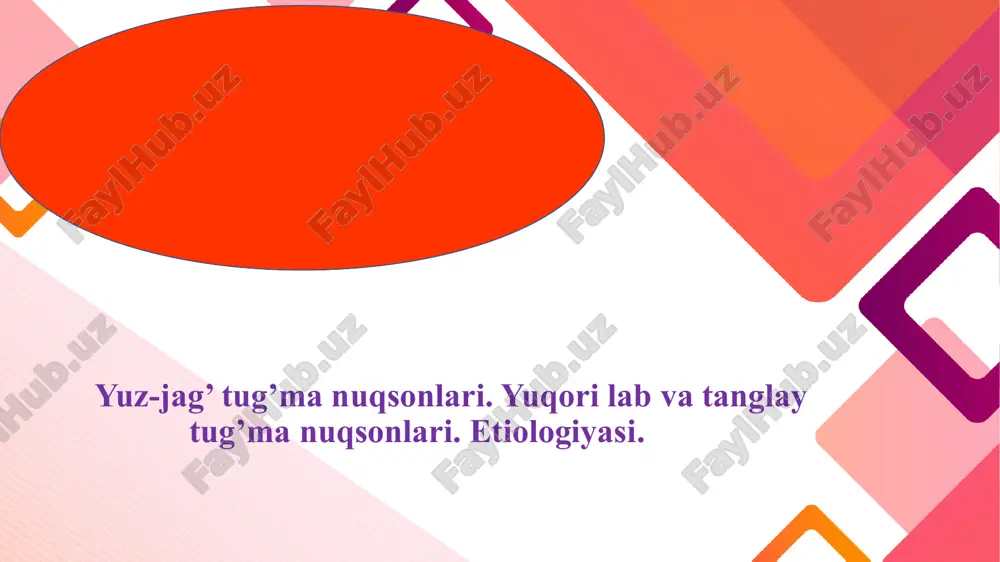 yuz tuyma nuqsonlari — PPTX