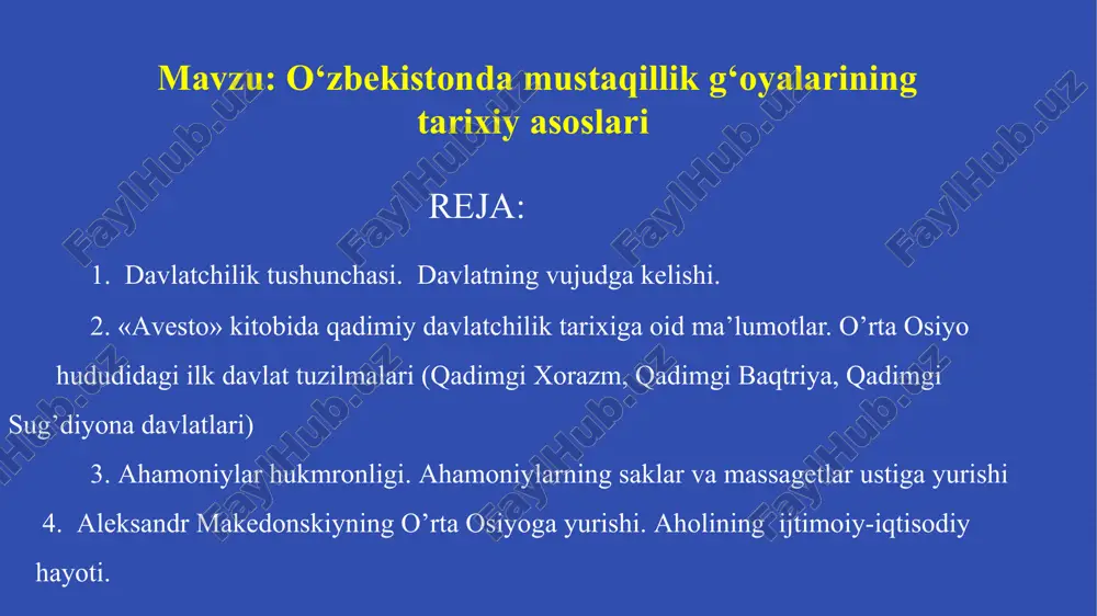 o‘zbekistonda mustaqillik g‘oyalarining tarixiy asoslari — PPTX