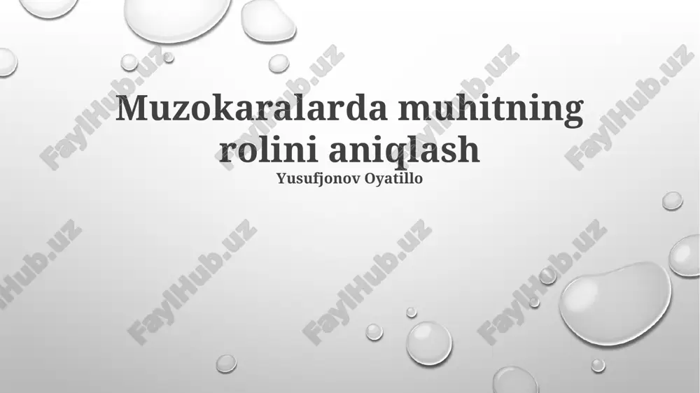muzokaralarda muhitning rolini aniqlash — PPTX