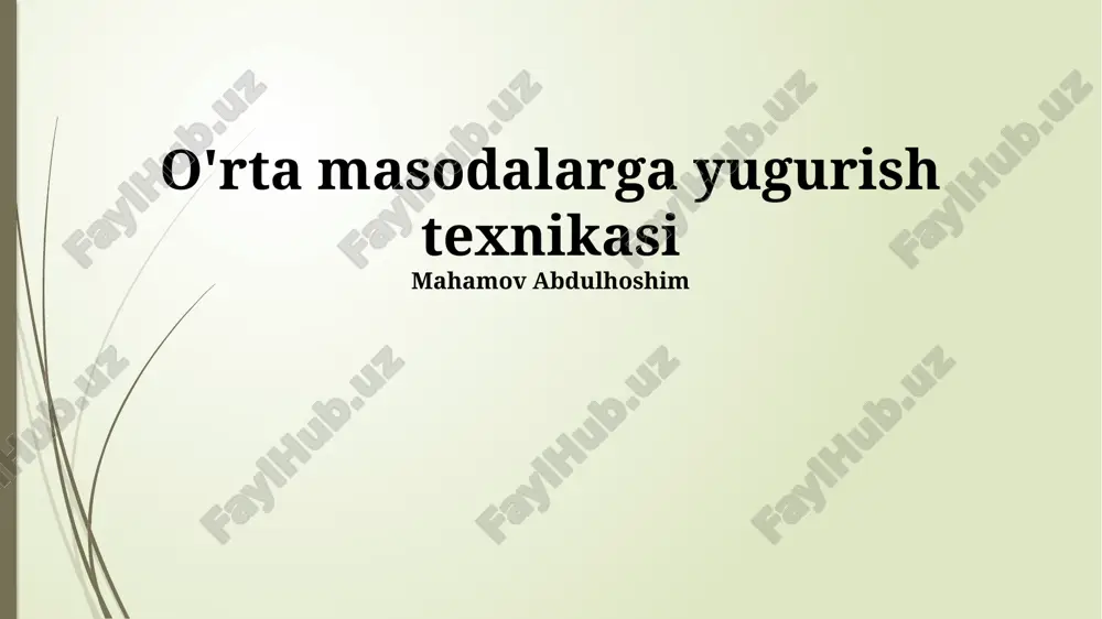 o'rta masodalarga yugurish texnikasi — PPTX