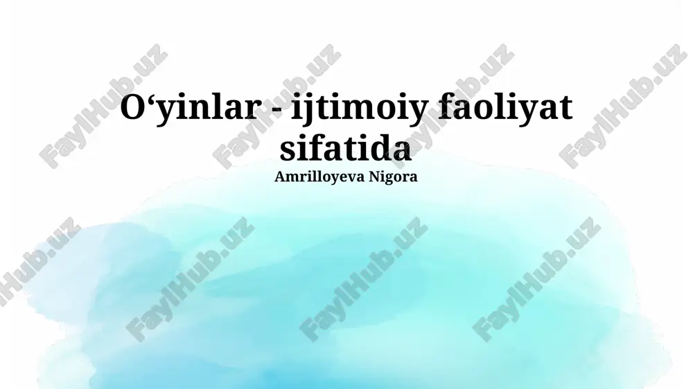 onlayn o'yinlar va ijtimoiy tarmoqlar — PPTX