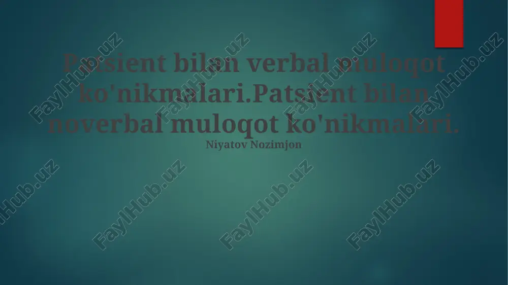 muloqot ko'nikmalari bilan ishonchli aloqa — PPTX