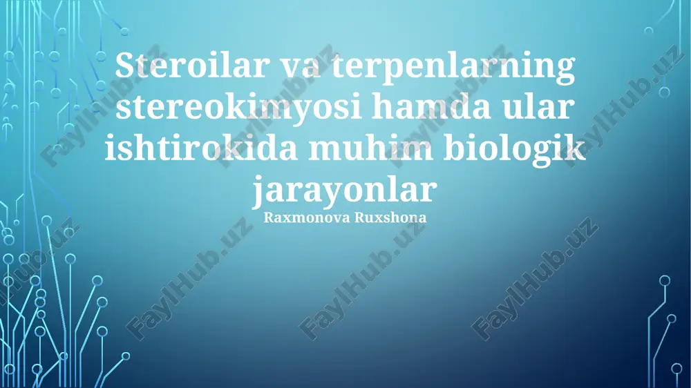 steroidlar va terpenoidlar — PPTX