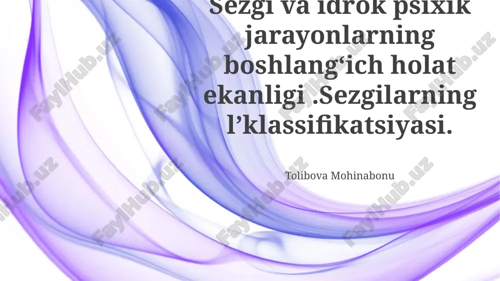 sezgi va idrok — PPTX