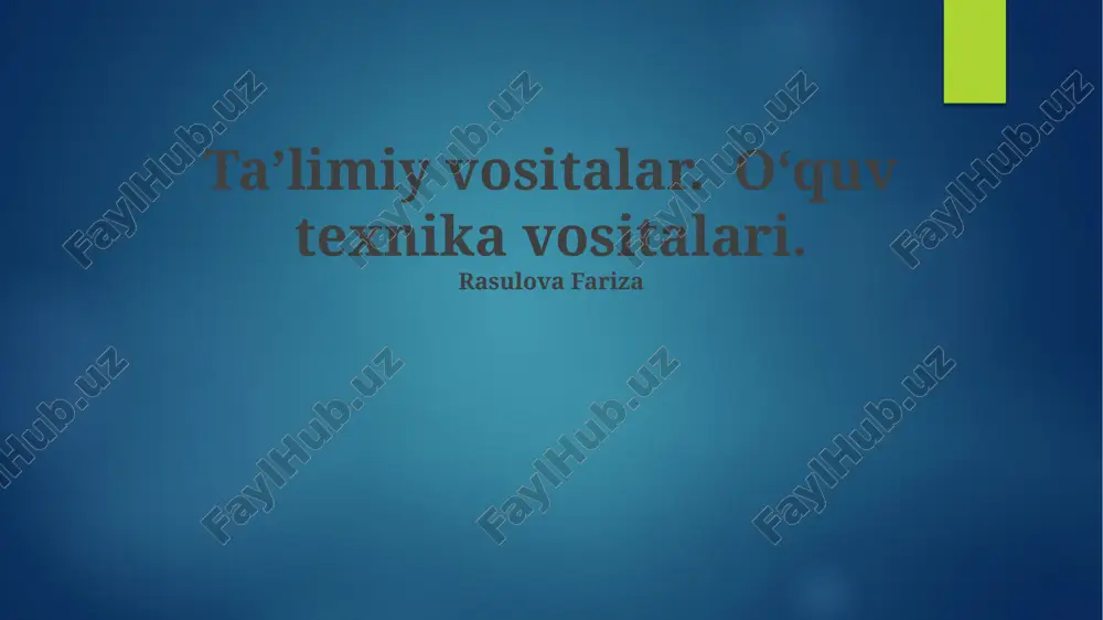 ta'lim resurslaridan samarali foydalanish — PPTX