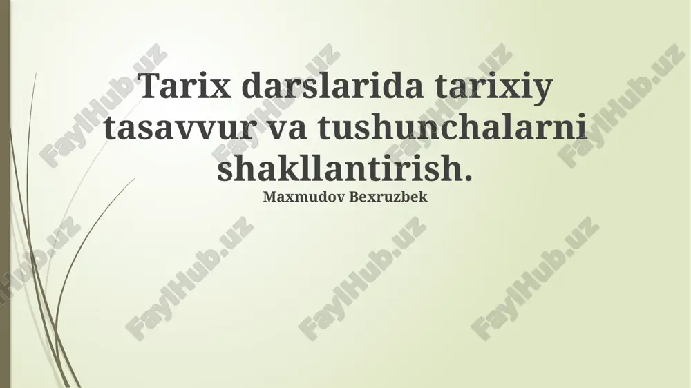 tarixiy tushunchalar va tasavvurlar — PPTX