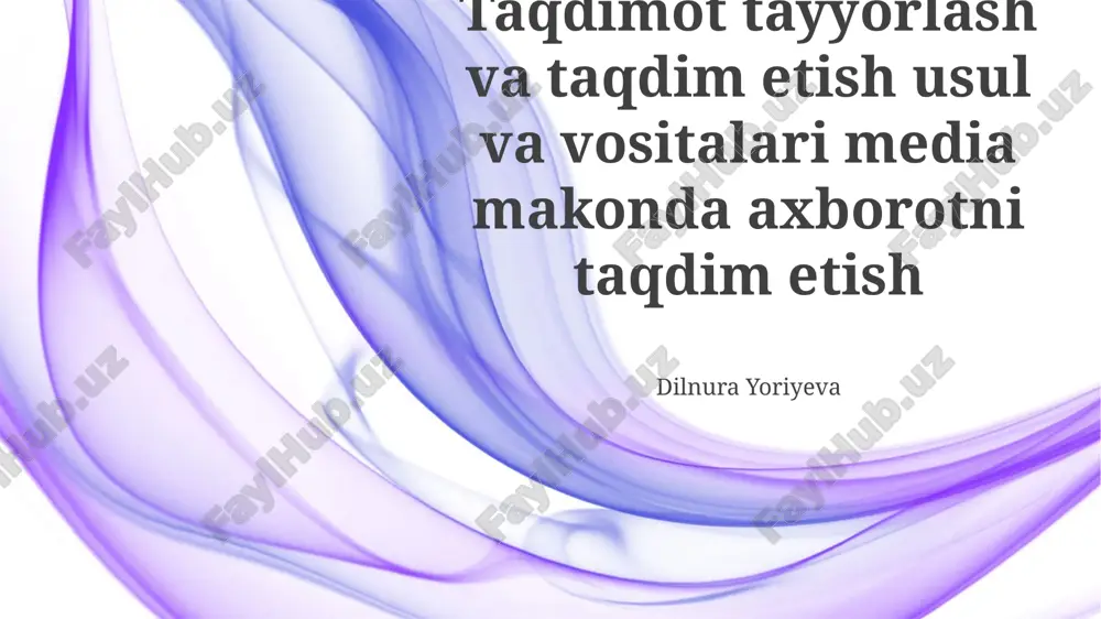 taqdimot tayyorlash va o'tkazish usullari va vositalari — PPTX