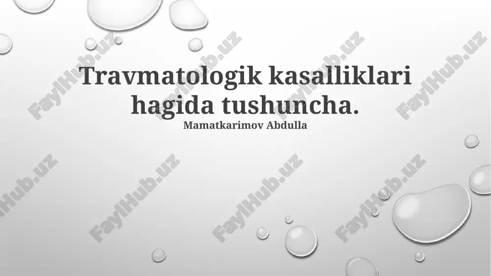 travmatologik kasalliklar — PPTX