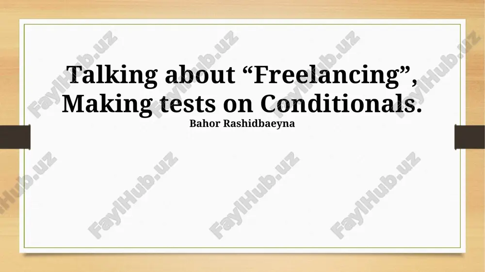 freelancing: an overview — PPTX