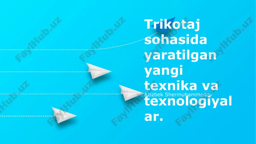 kompyuterlashtirilgan to'qish mashinalari — PPTX