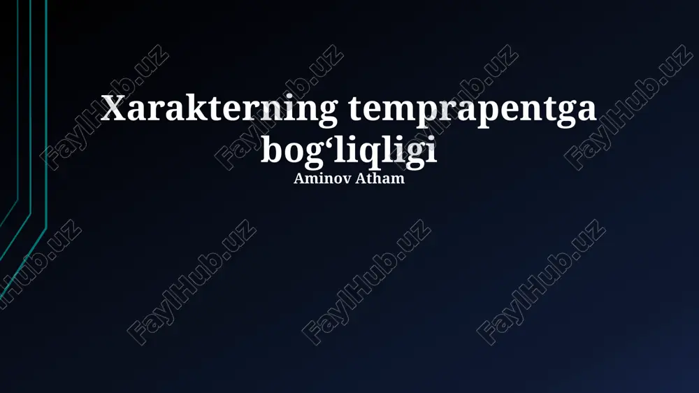 xarakterning temprapentga bogʻliqligi — PPTX