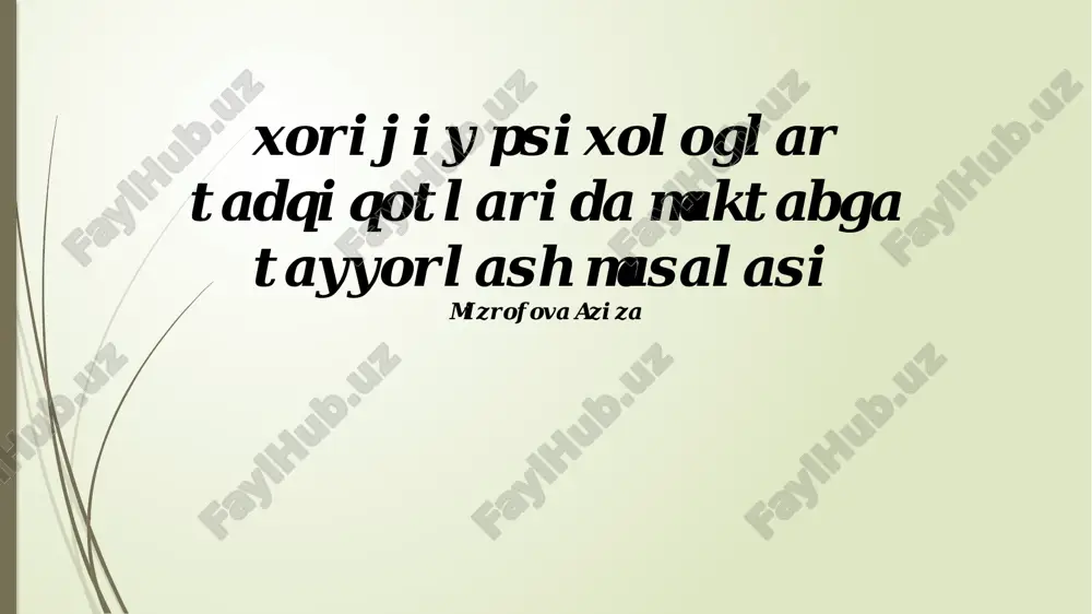 maktabga tayyorgarlik tavsiflari — PPTX