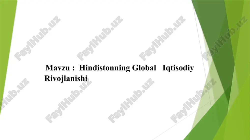 hindistonning global iqtisodiy rivojlanishi — PPTX