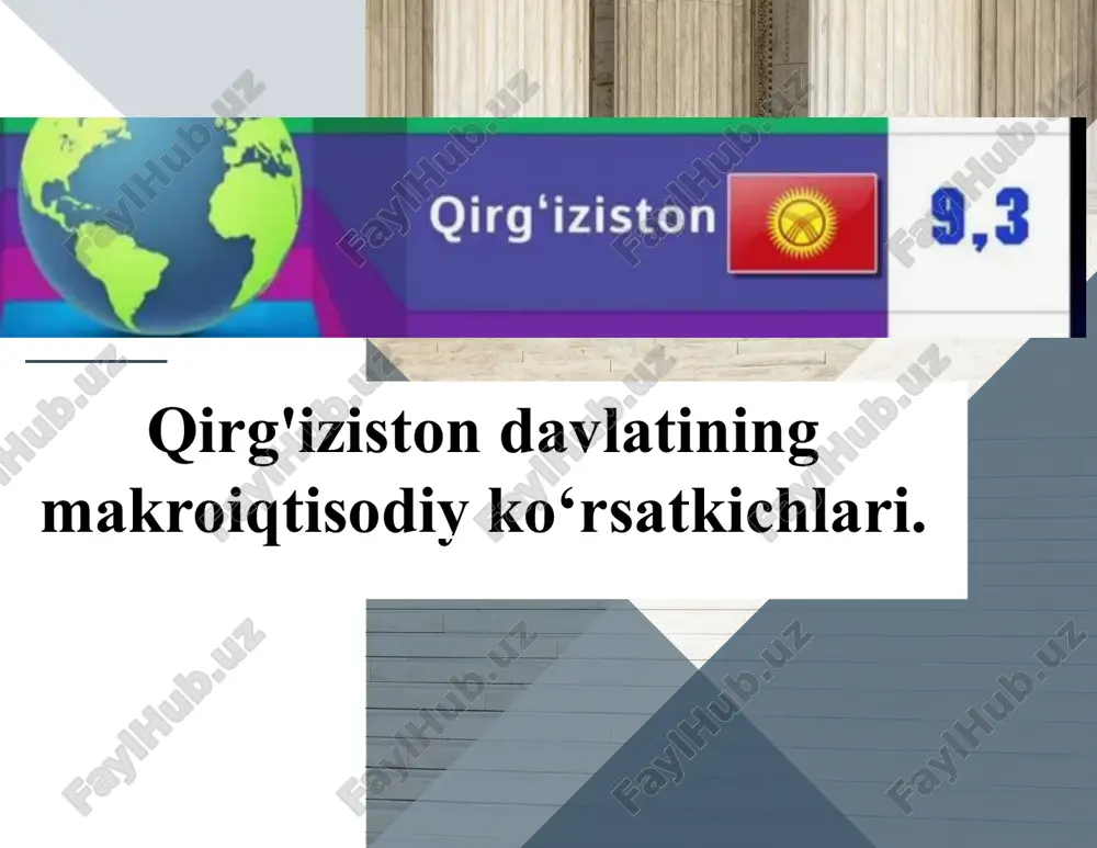 qirg'izistonning makro iqtisodiy ko‘rsatkichlari — PPTX
