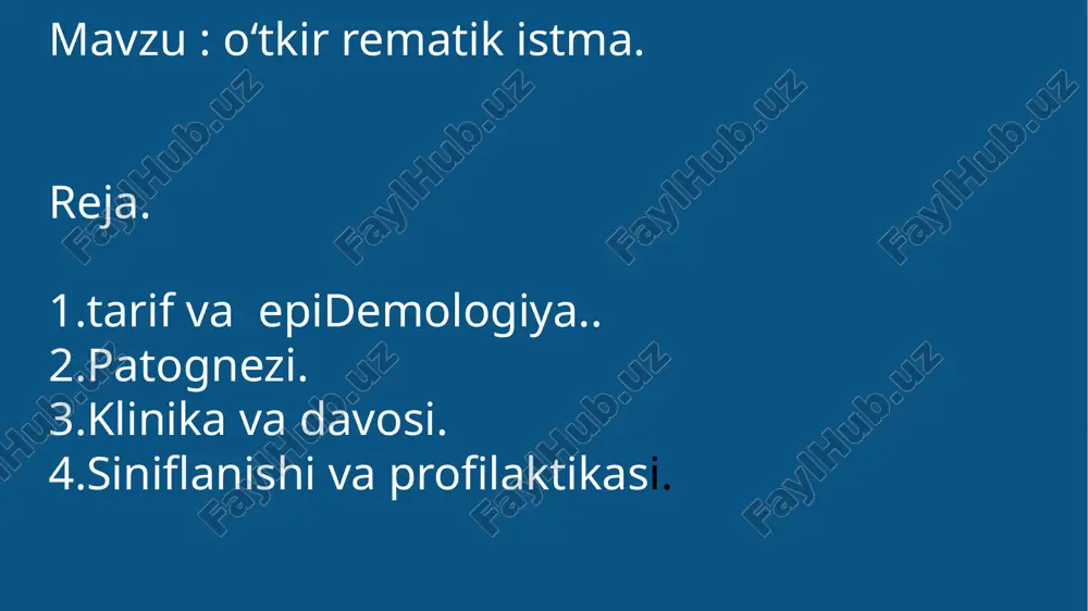 o‘tkir rematik isitma — PPTX
