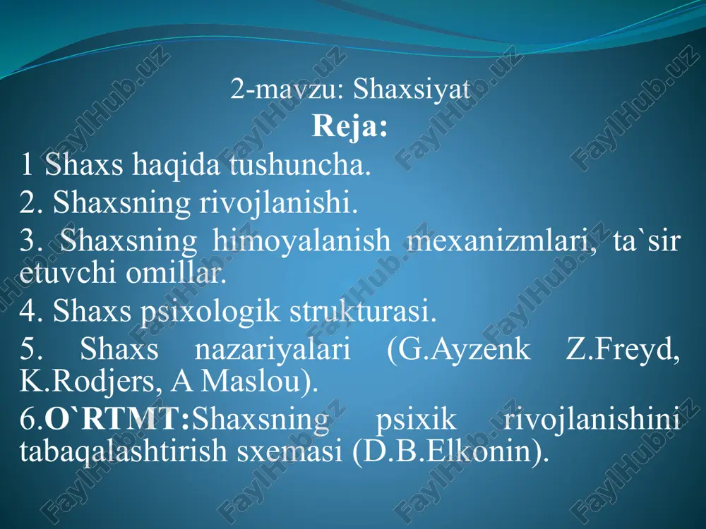 shaxsiyat — PPTX