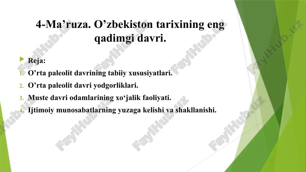 o'zbekiston tarixining eng qadimgi davri — PPTX
