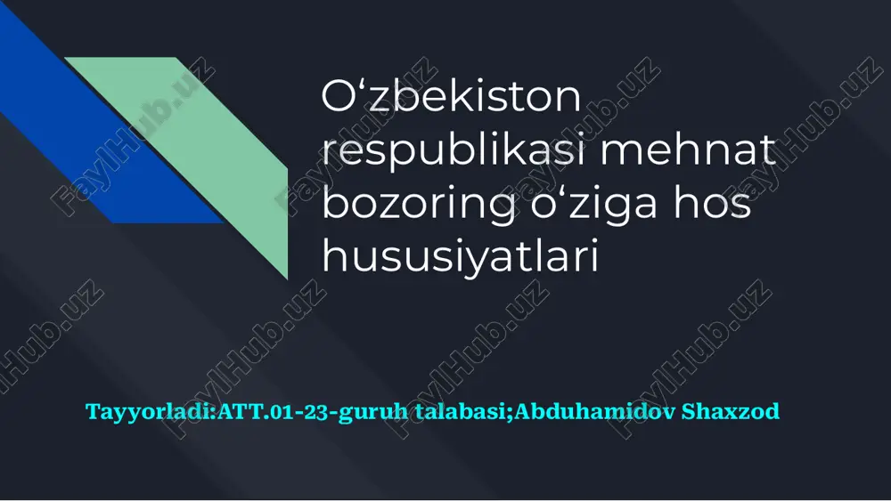 oʻzbekiston mehnat bozori — PDF