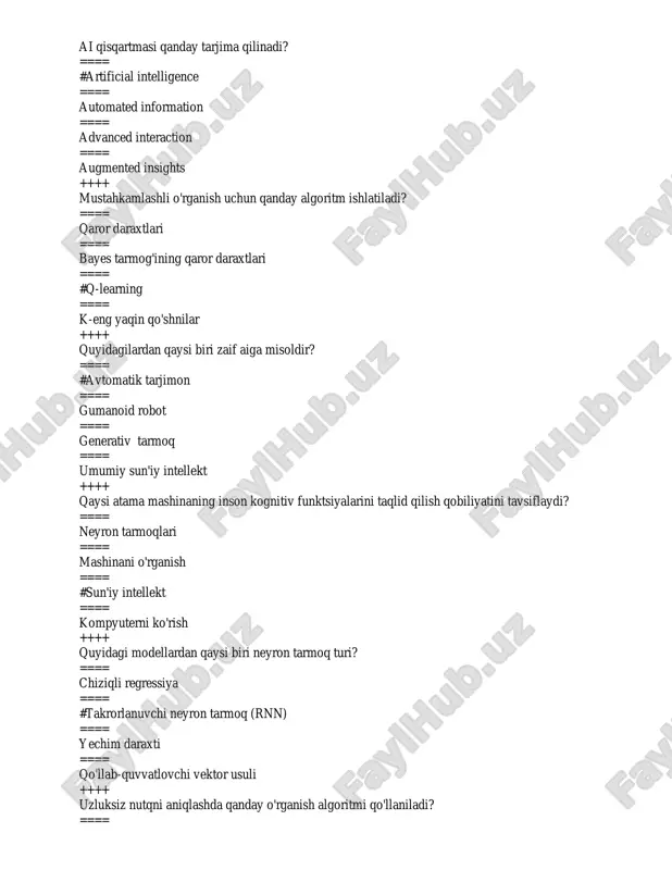ai qisqartmasi qanday tarjima qilinadi? — PDF