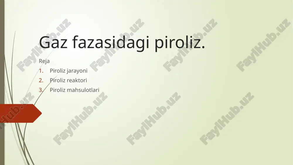 gaz fazasidagi piroliz — PPTX