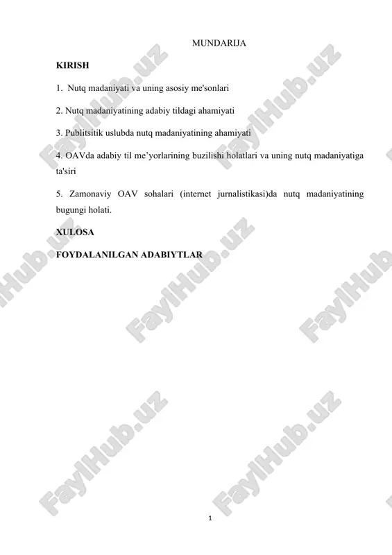 nutq madaniyati va uning asosiy me'sonlari — DOCX