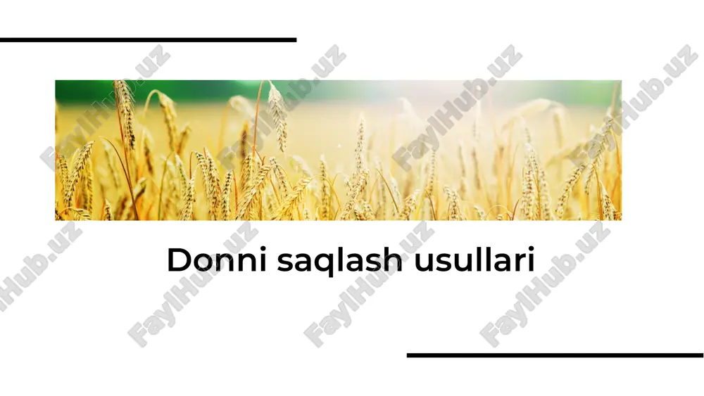 donni saqlash usullari — PDF