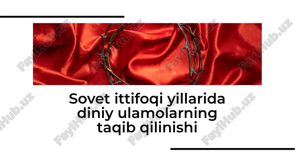 sovet ittifoqi yillarida diniy ulamolarning taqib qilinishi — PDF