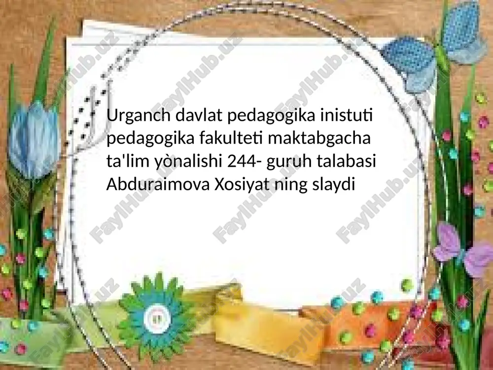 maktabgacha ta'lim yònalishi — PPTX