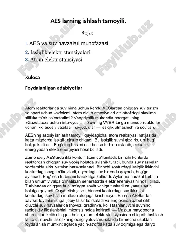aes ishlash tamoyili — DOCX