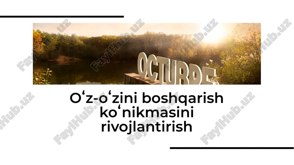 oʻz-oʻzini boshqarish koʻnikmasini rivojlantirish — PDF