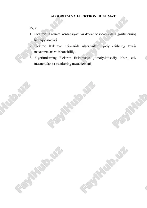 algoritm va elektron hukumat — DOCX