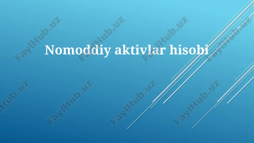 nomoddiy aktivlar hisobi — PPTX