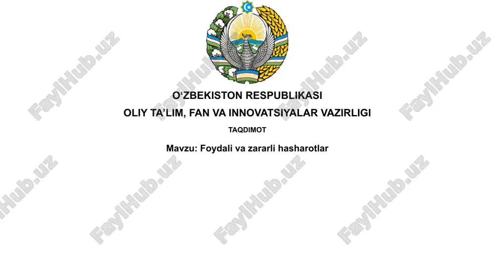 foydali va zararli hasharotlar — PPTX