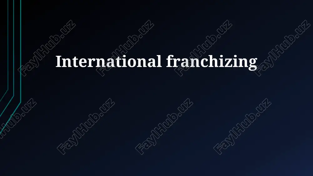 international franchizing — PPTX