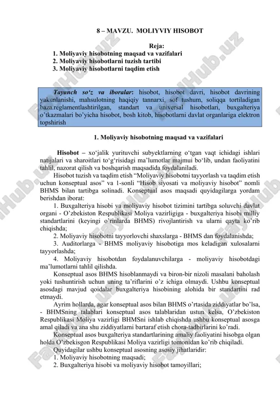 moliyaviy hisobot — DOCX