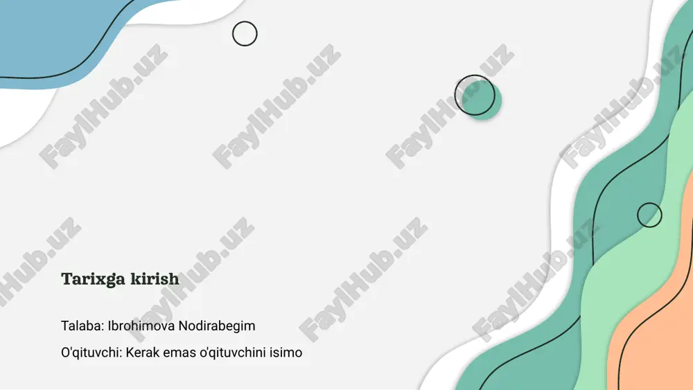 tarixga kirish — PPTX