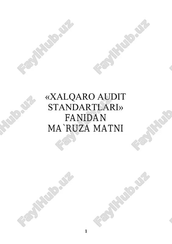 xalqaro audit standartlari — PDF