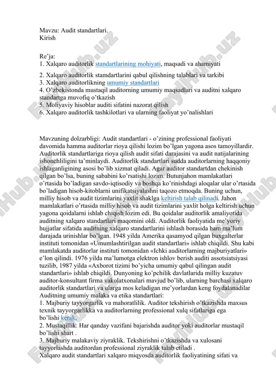 audit standartlari — DOCX