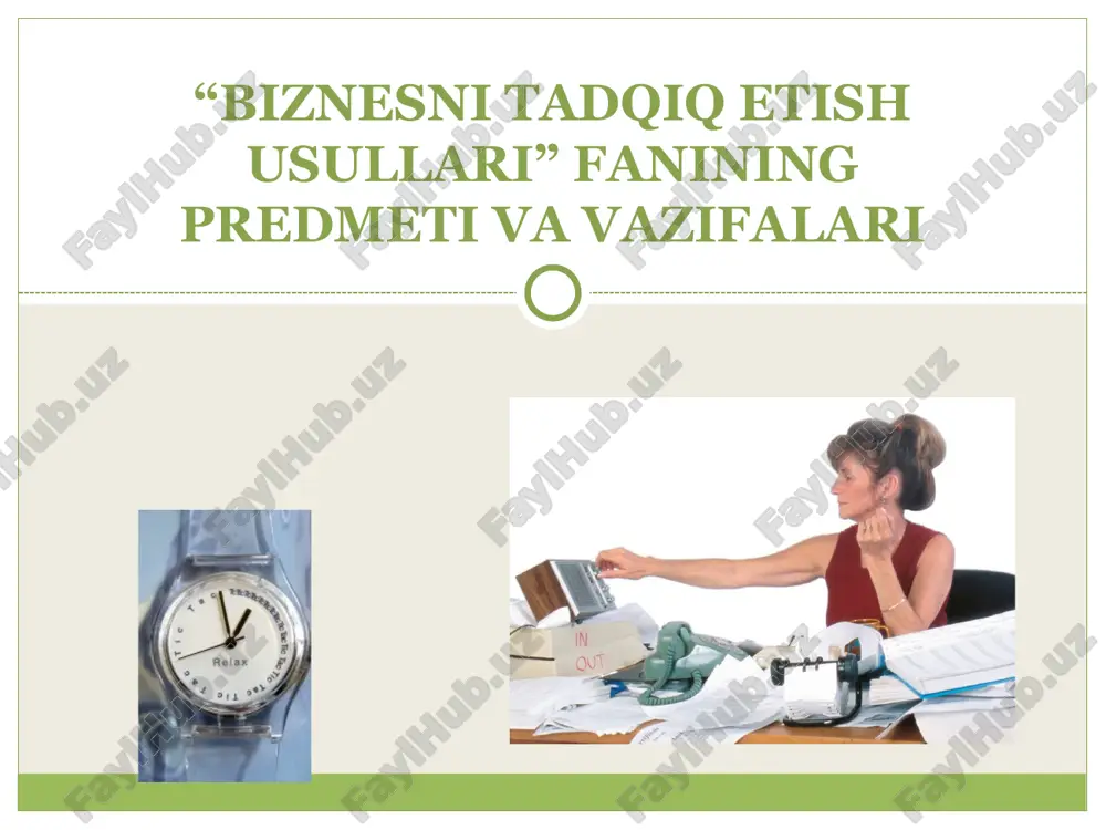 biznesni tadqiq etish usullari — PPTX