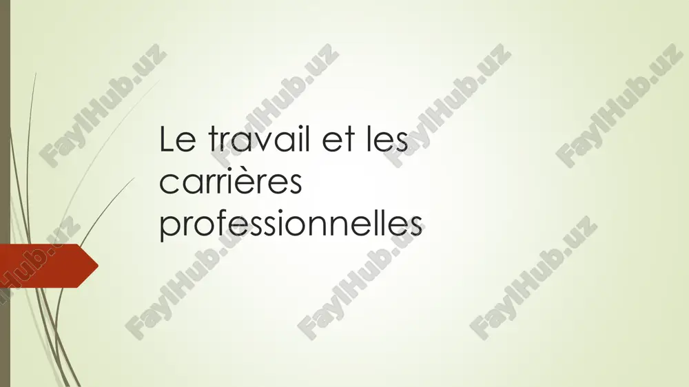 les travail et les carrieres professionnelles — PDF