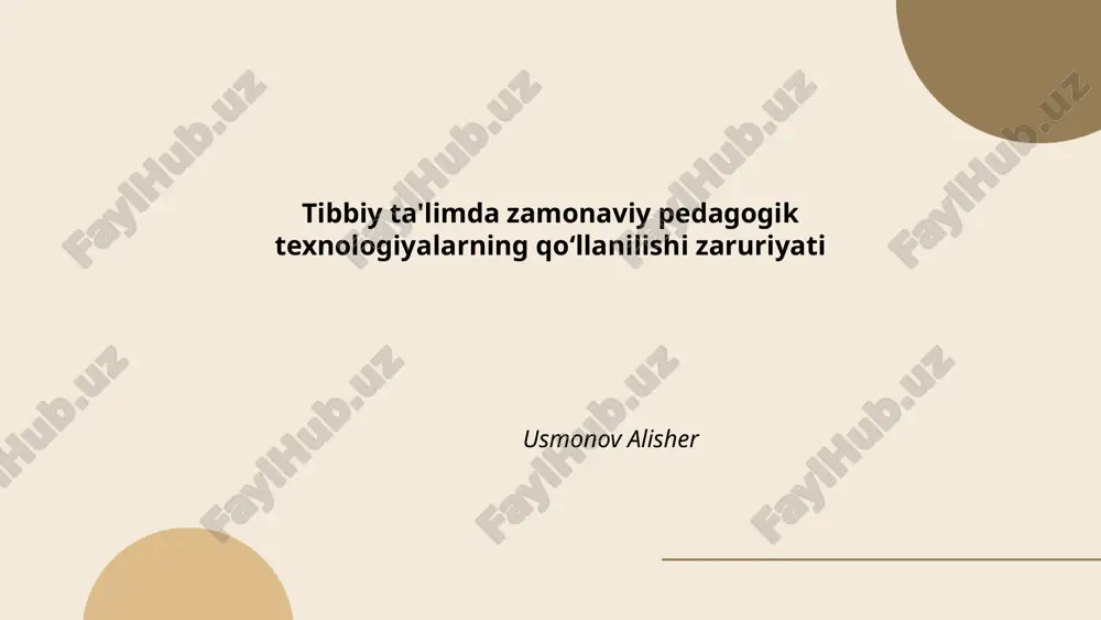 zamonaviy pedagogik texnologiyalarning tibbiy ta'limdagi konseptual asoslari — PPTX