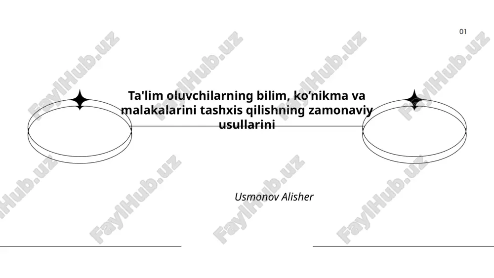 ta'lim oluvchilarning bilim, ko‘nikma va malakalarini tashxis qilishning zamonaviy usullarini — PPTX