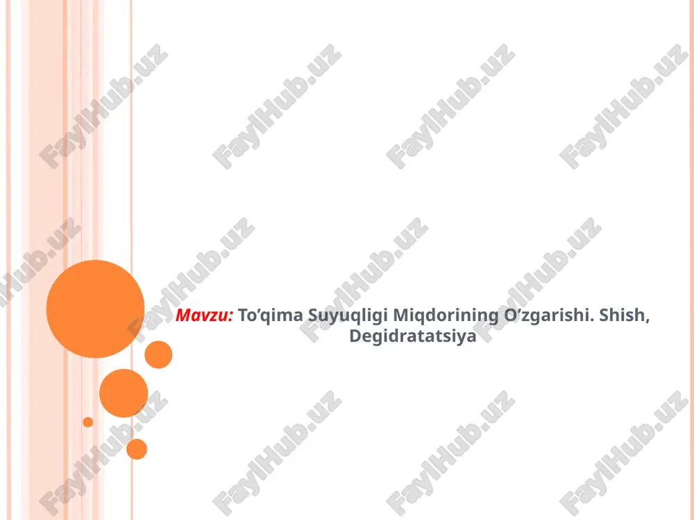 to’qima suyuqligi miqdorining o’zgarishi — PPTX