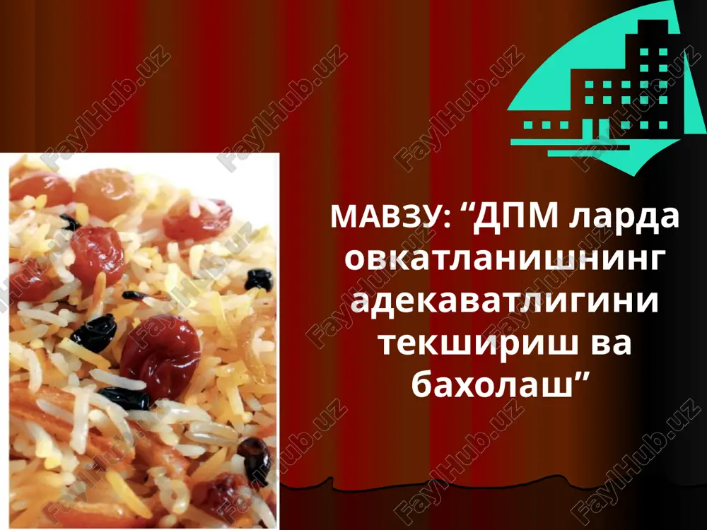 davolovchi ovqatlanish — PPTX