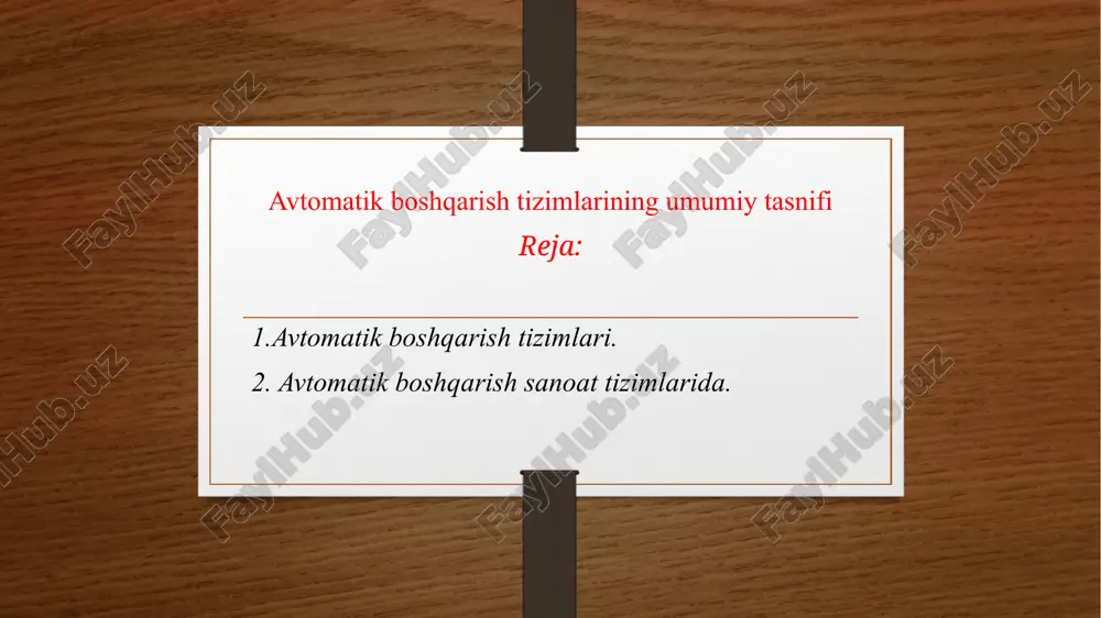 avtomatik boshqarish tizimlari — PPTX